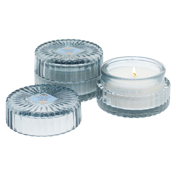 KIRKTON HOUSE 2 Pack Ribbed Glass Candles - Blue, Coffee Same-Day