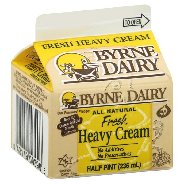 Byrne Dairy Heavy Cream, Fresh (0.5 pt) Instacart