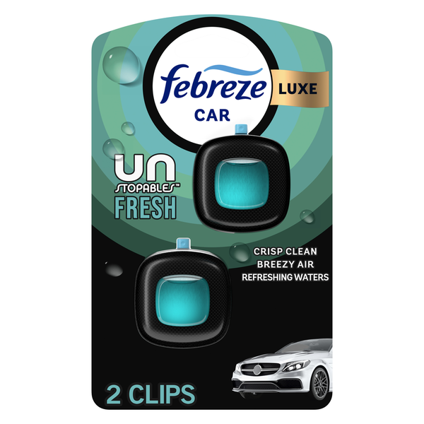 Febreze Car Air Freshener Odor-Fighting Automotive Vent Clip, Unstopables Fresh Scent Same-Day Delivery