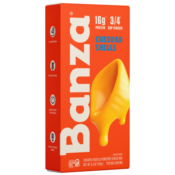 Banza Cheddar Shells Mac & Cheese, Gluten Free, High Protein Same