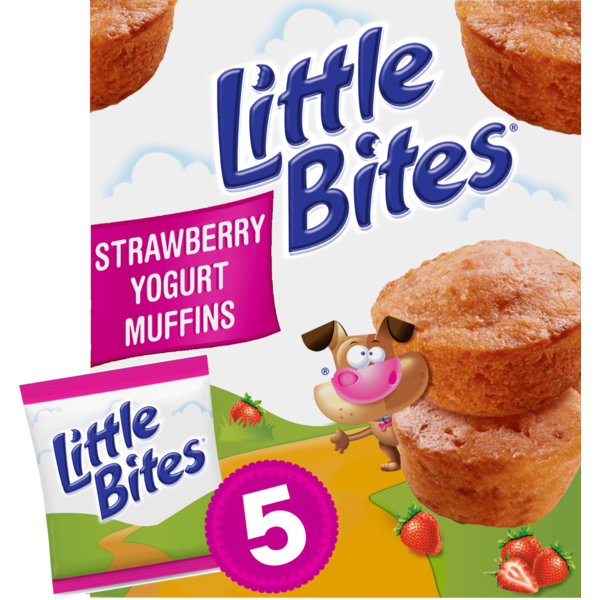 Entenmann's Little Bites, 5 ct, Strawberry Yogurt, Muffins, Snack