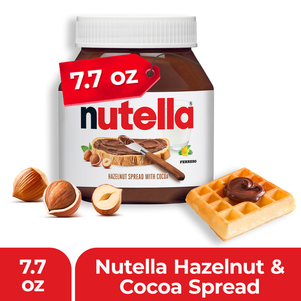 Nutella Hazelnut Spread with Cocoa, Creamy Hazelnut Spread, Breakfast Favorite, 7.7 oz Jar