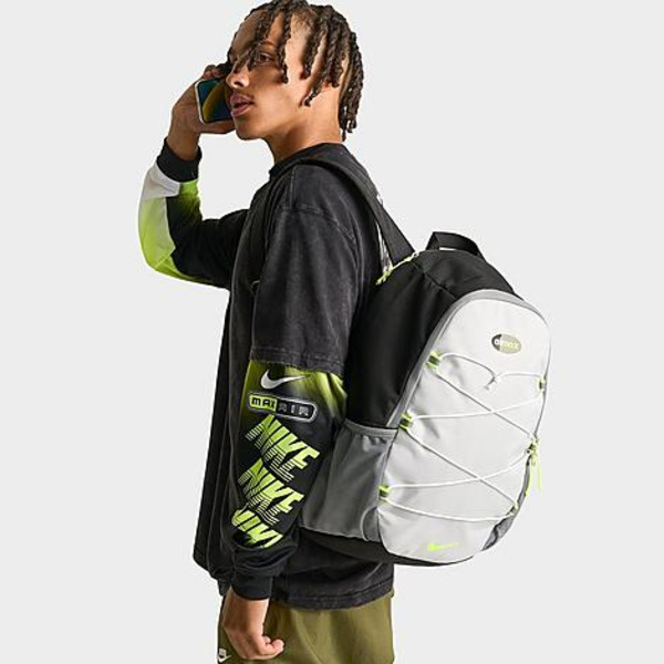 Nike Heritage Sweep Backpack, One Size - Grey/Black/Neon