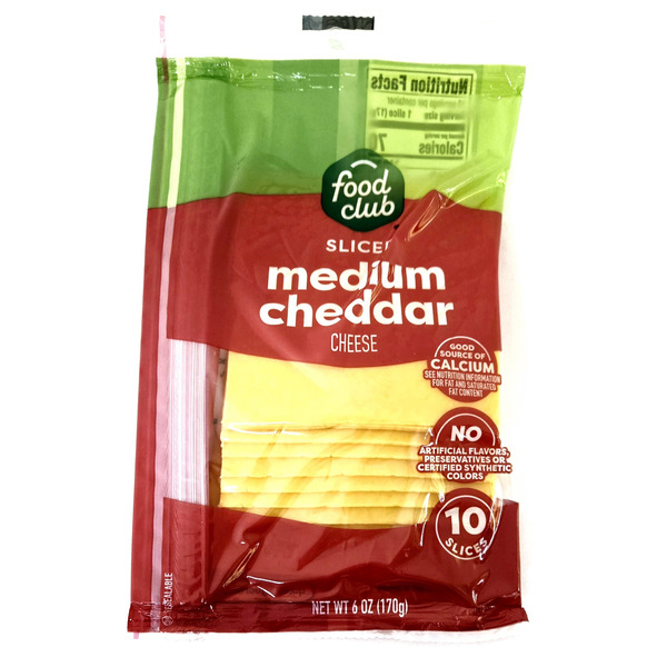 Food Club Medium Cheddar Sliced Cheese Same-Day Delivery or Pickup ...