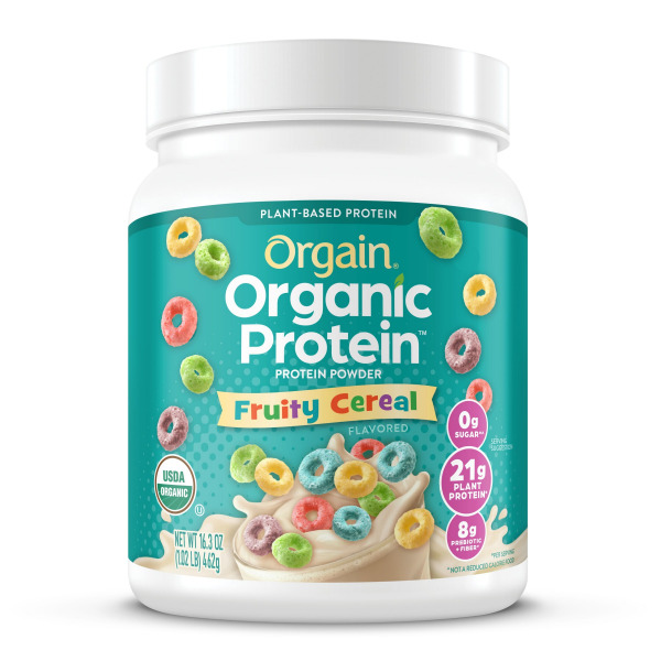 Orgain Organic Vegan 21g Protein Powder, Plant Based - Fruity Cereal
