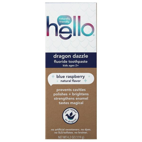 hello Kids Dragon Dazzle Fluoride Toothpaste, Blue Raspberry Same-Day ...