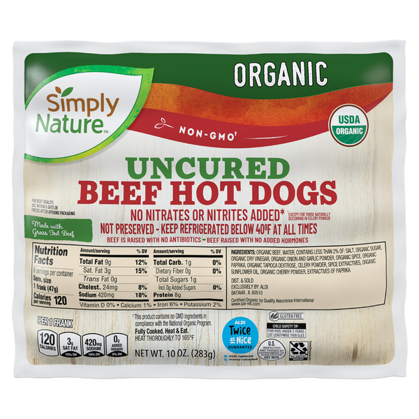 Simply Nature Organic Uncured Beef Hot Dogs