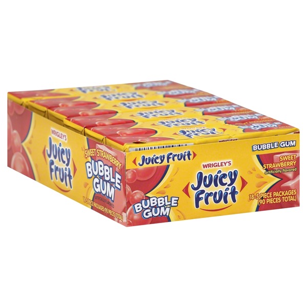Juicy Fruit Bubble Gum, Sweet Strawberry (18 each) Instacart