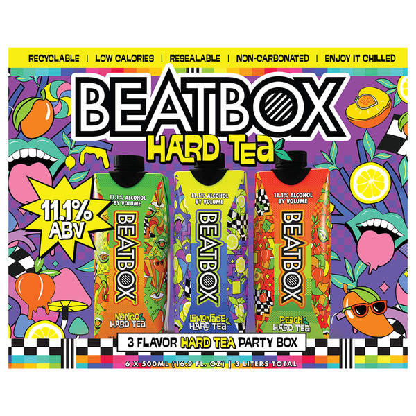 BeatBox Mango/Lemonade/Peach Party Box Hard Tea Same-Day Delivery