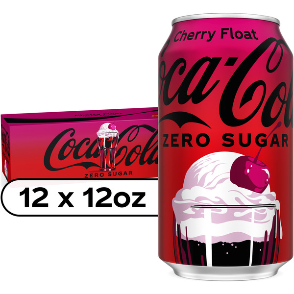 Coca Cola Zero Sugar Cherry Float Soda Cans Same-Day Delivery or