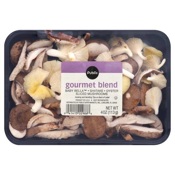 Publix Mushrooms, Gourmet Blend, Sliced (4 oz container) Instacart