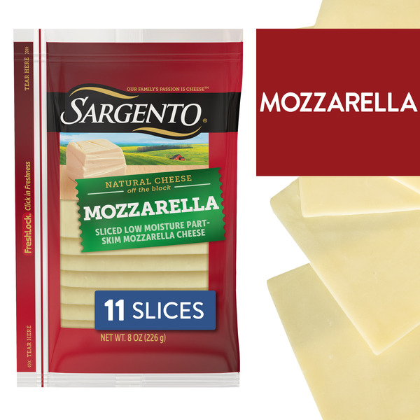 Sargento Mozzarella Natural Sliced Cheese, 11 Slices
