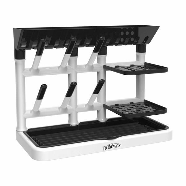 Dr. Brown’s Natural Flow Countertop Baby Bottle Tower Stand-Up Drying Rack With Organized Storage