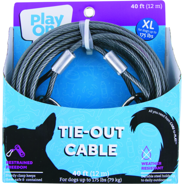 Play On Dog Tie Out Cable, XL