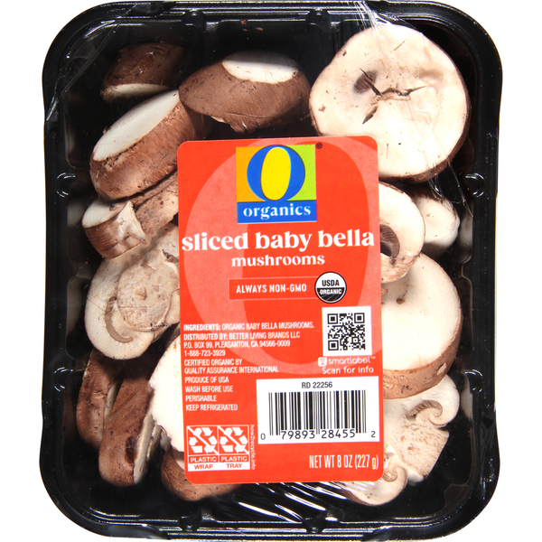 O Organics Mushrooms, Baby Bella, Sliced
