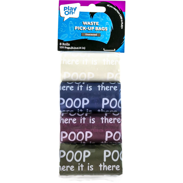 Play On 8-Roll Unscented Pet Waste Bags - Assorted Colors
