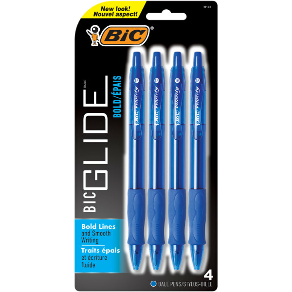 BIC 1.6 mm Bold Point Translucent Barrel Gel-ocity Ballpoint Pens - Blue