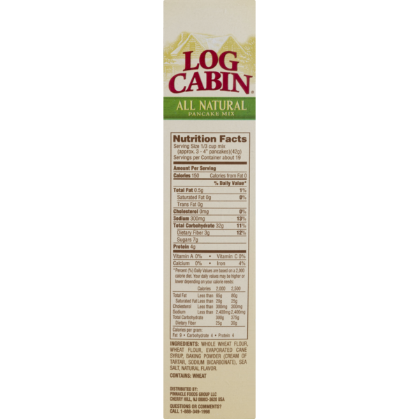 Log Cabin All Natural Pancake Mix 28 Oz Instacart