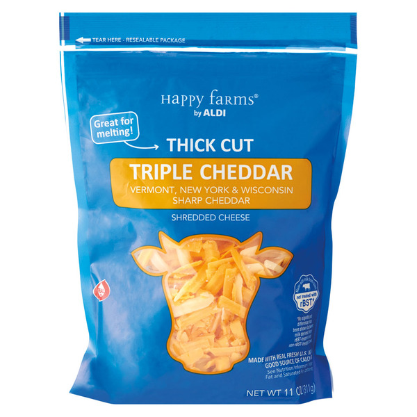 Happy Farms Thick Cut Triple Cheddar Shredded Cheese
