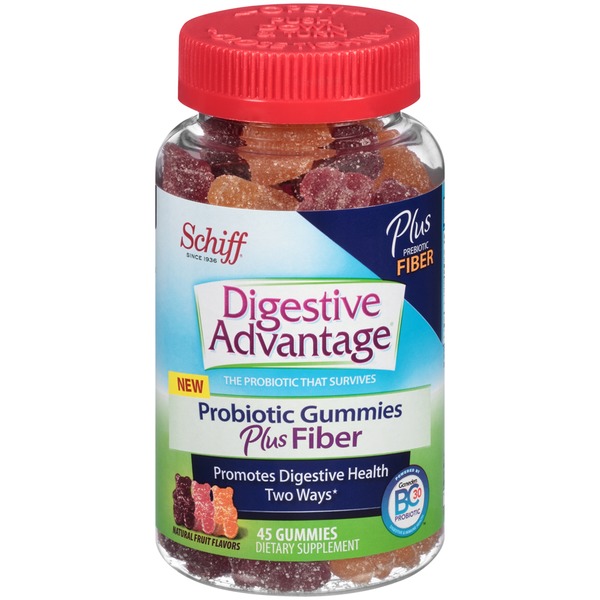 Schiff Digestive Advantage Probiotic Gummies Plus Fiber Dietary