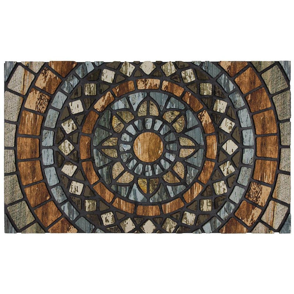Stylewell Mosaic Multi 18 In. X 30 In. Rubber Non-slip Outdoor Door Mat