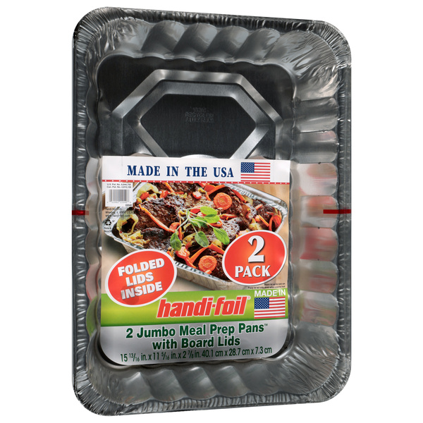 Handi-foil Jumbo Meal Prep Pans with Board Lids