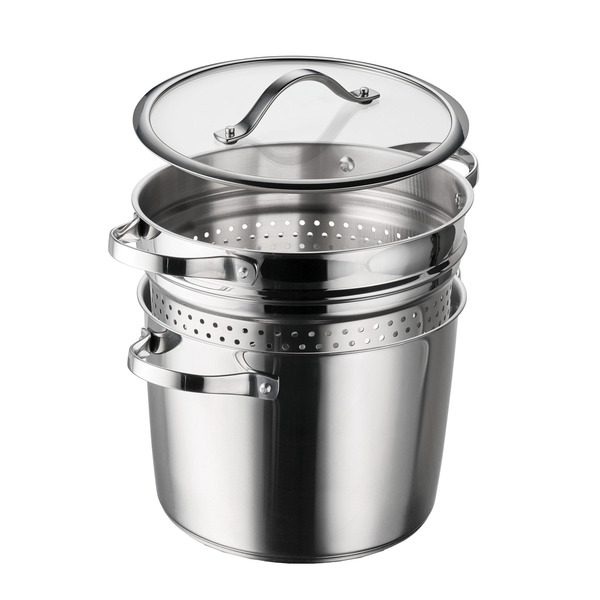 Tramontina 8-Quart Stainless Steel Tri-ply Base Multicooker with Pasta Insert