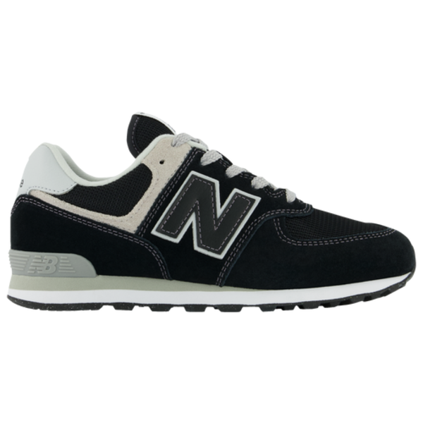 New Balance Kids' Grade School 574 Shoes - Black & White