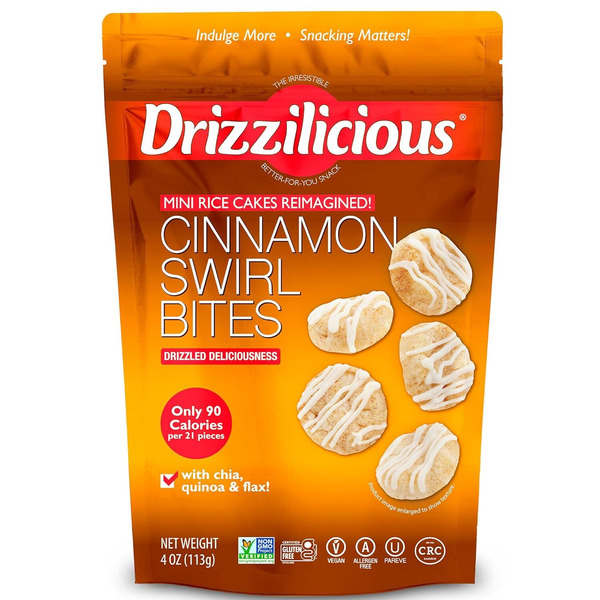 Drizzilicious Mini Rice Cake Bites, Cinnamon Swirl! Same-Day