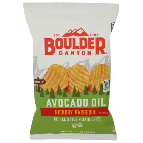 Boulder Canyon Hickory Barbecue Avocado Oil Canyon Cut Kettle Style Potato Chips
