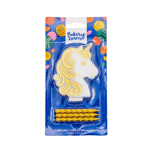 Bakery Crafts Unicorn Birthday Candle Holder With Three Birthday Candles