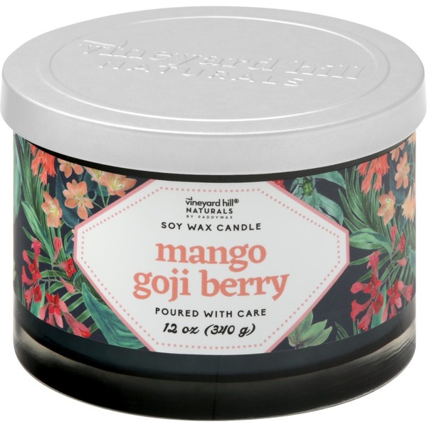 Vineyard Hill Naturals Wax Candle, Soy, Mango Goji Berry (1 each
