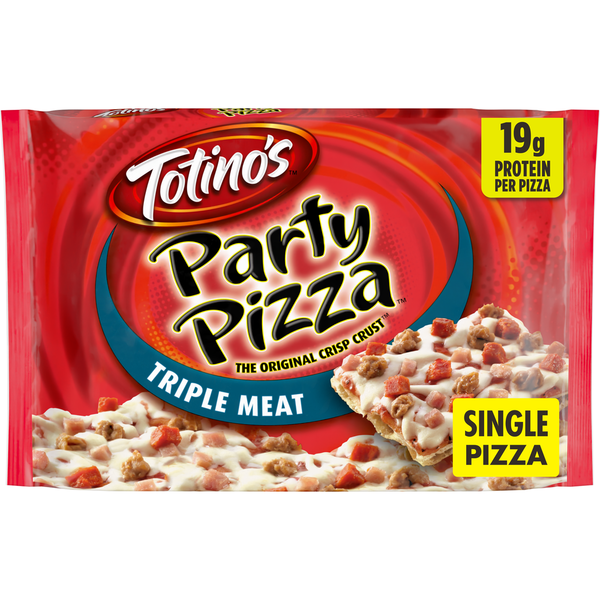 Totino's Party Pizza Triple Meat 19g Protein Thin Crust Frozen Pizza