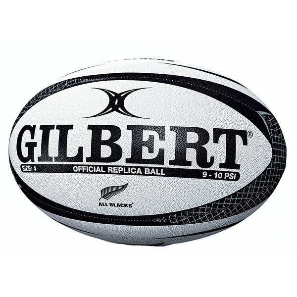 Gilbert New Zealand Replica Rugby Ball, Size 5 - White