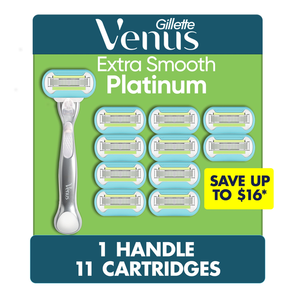 Venus Platinum Extra Smooth Metal Handle Women's Razor Same-Day