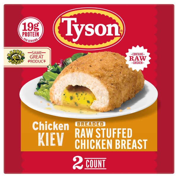 Tyson Frozen Stuffed Chicken Breasts Kiev, 2 Count