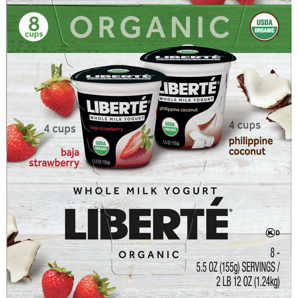 Liberté Yogurt, Organic, Whole Milk (8 oz) Instacart