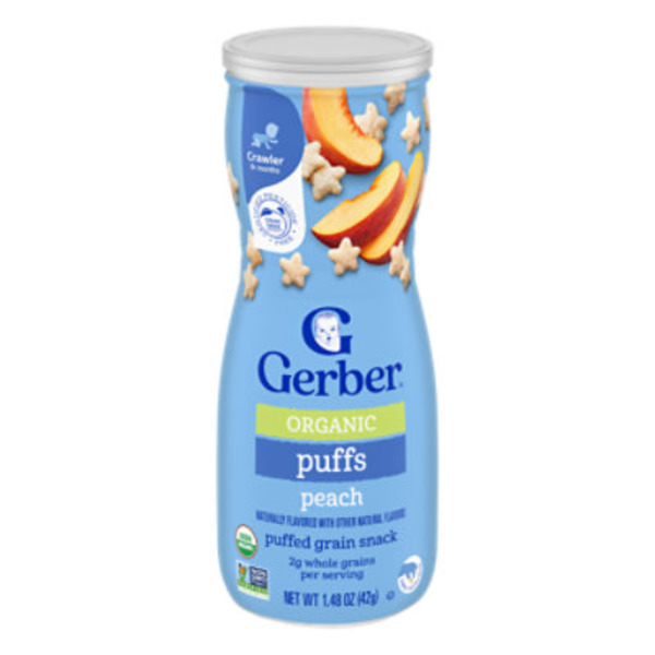 Gerber® Organic for Baby Grain and Grow™ Peach Puffs Baby Snack