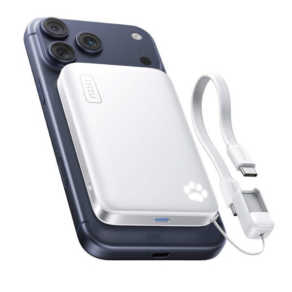 INIU Magnetic Qi2.2 10000mAh Ultra-Compact Portable Charger With Paw Indicator for iPhone 17/16/15/14/13/12 Series - Black