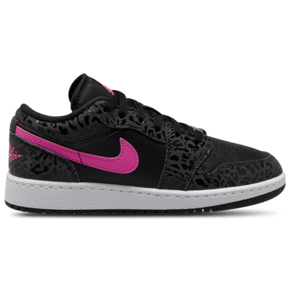 Nike Girls' AJ 1 Low SE Shoes, Size 7 - Black/Pink/White