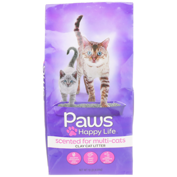 Paws Happy Life Clay Cat Litter, Scented For Multi-Cats