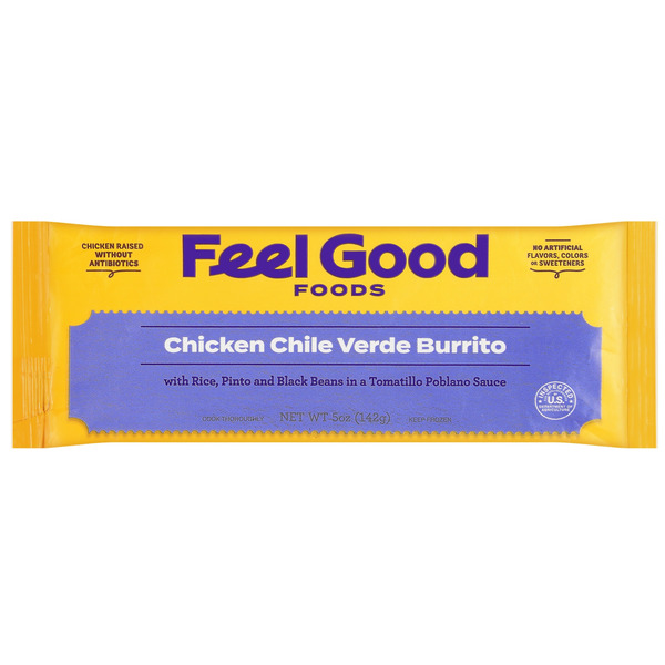Feel Good Foods Gluten Free Chicken Chile Verde Burrito