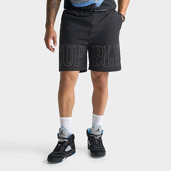 Supply & Demand Men's Script Woven Shorts, L - Black