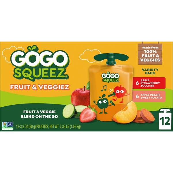 GoGo Squeez Fruit & VeggieZ No Sugar Added Strawberry/Peach