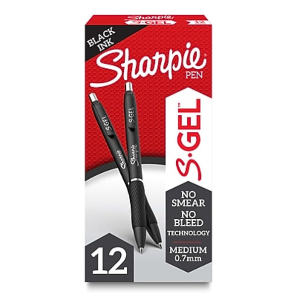 Sharpie Black Ink Medium Point S-Gel Retractable Gel Pen