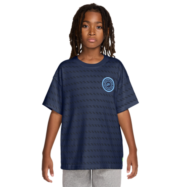 Nike Big Boys Max90 Striped T-Shirt, L - Midnight Navy