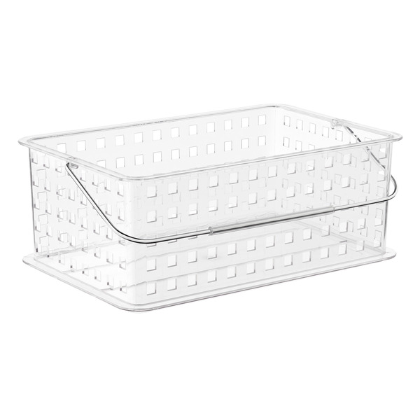 iDesign Zia Clear Medium Storage Basket Shower Tote