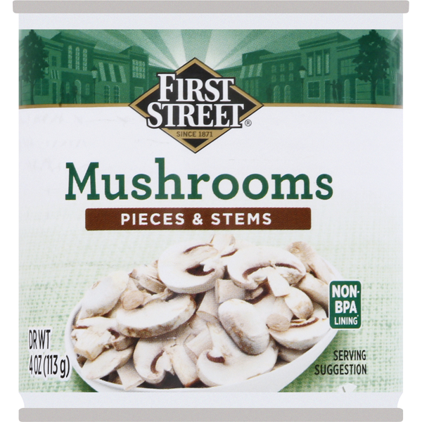 First Street Mushrooms, Pieces & Stems