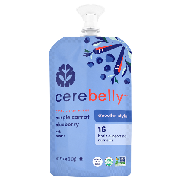 Cerebelly Baby Puree, Organic, Purple Carrot Blueberry, Smoothie