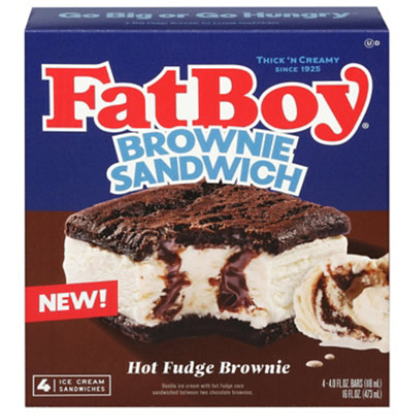 FatBoy Ice Cream Sandwiches, Hot Fudge Brownie